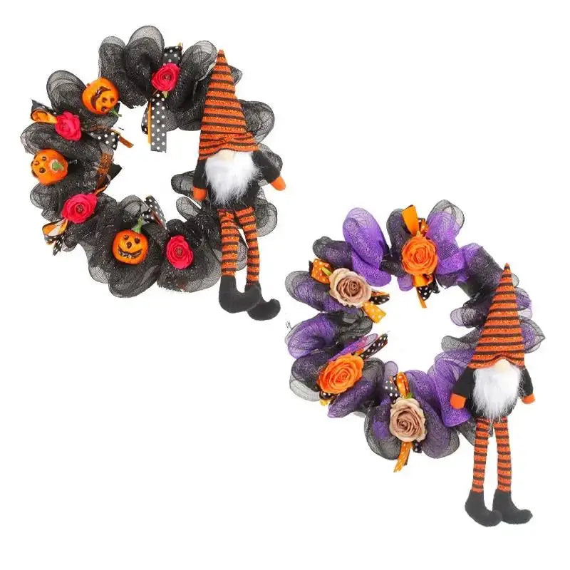 Halloween Long Leg Elder Doll Wreath – Spooky Door Decor Halloween Wreath Decor Axl