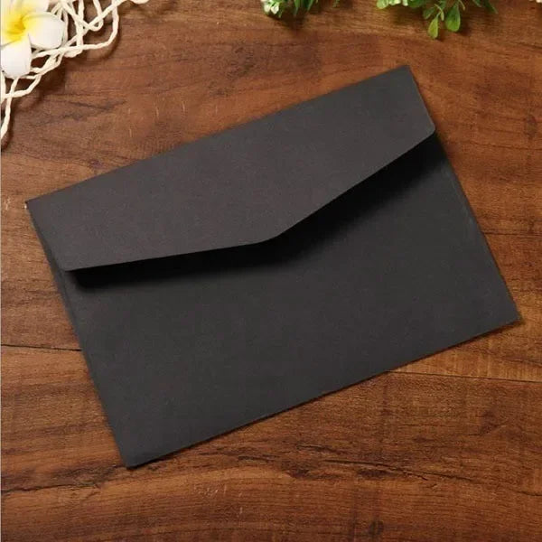10-Pack Retro Kraft Paper Envelopes – Black, White & Brown Kraft Paper Envelopes Axl Black