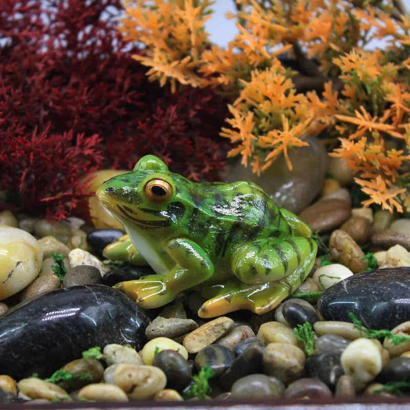 Resin Frog Statue – Bonsai, Garden & Desk Décor Ornament Garden Figurine Axl