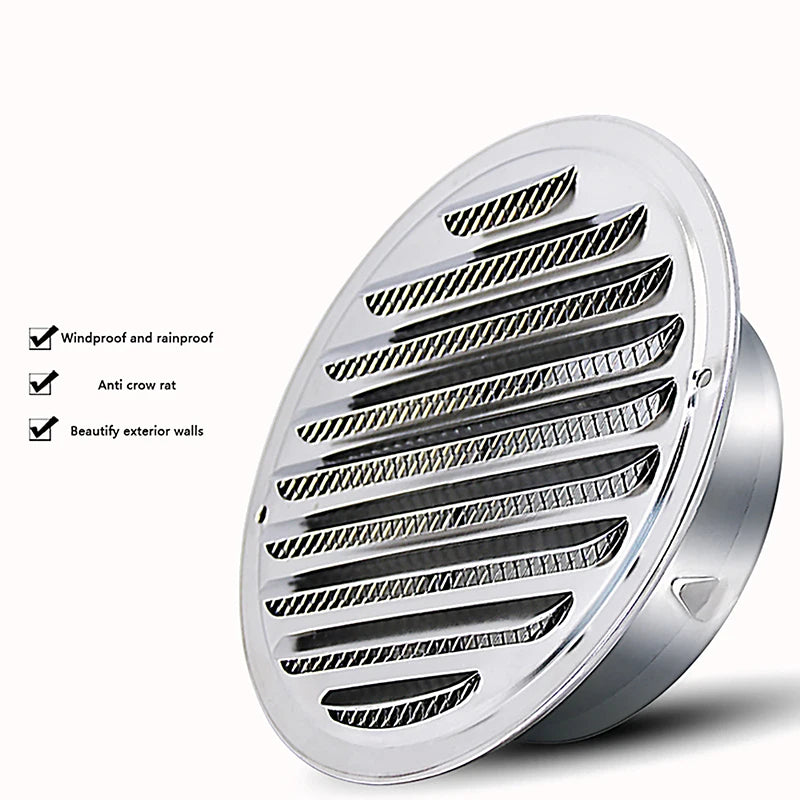 Round Stainless Steel Air Vent Grille | 70–150MM Wall Duct Cover Vent Grille Cover Axl