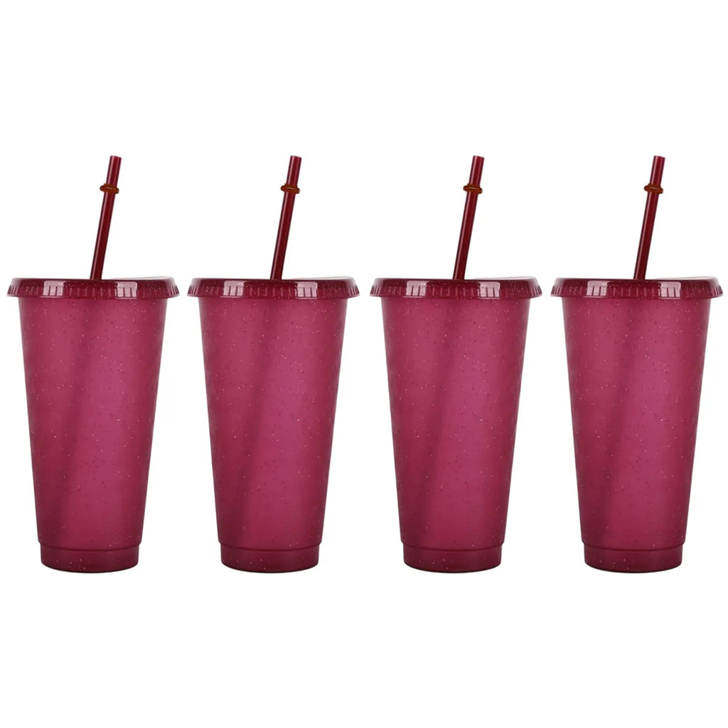Reusable Acrylic Tumblers with Lids & Straws – 710ml 2/4 Pack Acrylic Tumbler Set Axl 4pcs purple