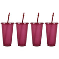 Reusable Acrylic Tumblers with Lids & Straws – 710ml 2/4 Pack Acrylic Tumbler Set Axl 4pcs purple