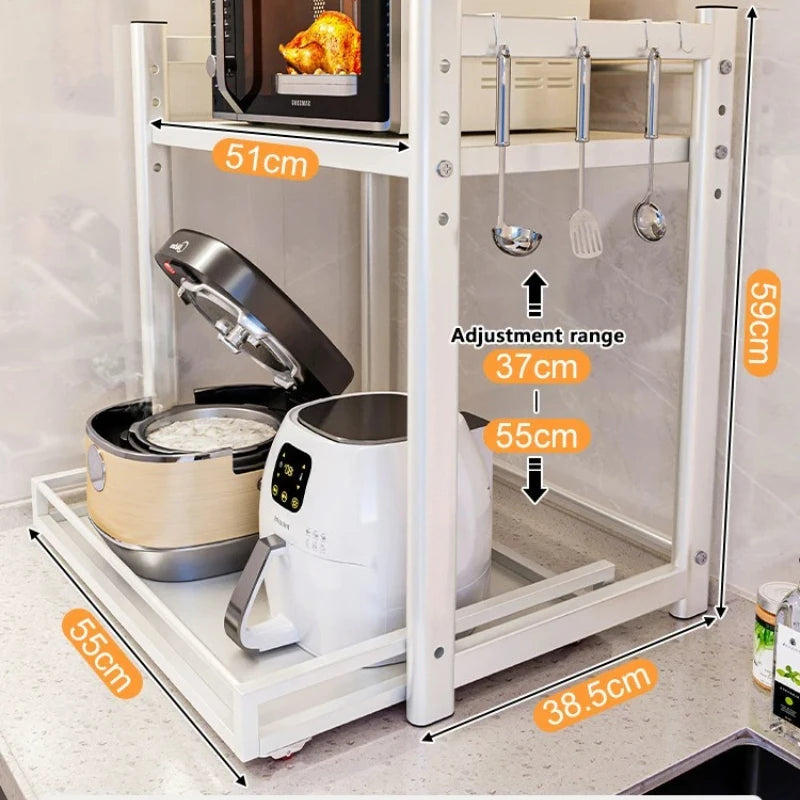 Expandable Kitchen Countertop Rack – Stainless Steel Organizer Kitchen Storage Rack Axl