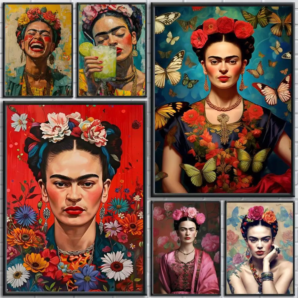 Frida Kahlo Art Poster Wall Sticker – Home Decor Mural Decal Wall Art Sticker Axl