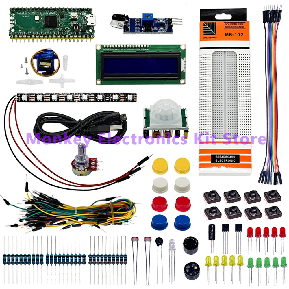 Raspberry Pi Pico RP2040 Starter Kit with LCD1602 Display Microcontroller Starter Kit Axl Default Title