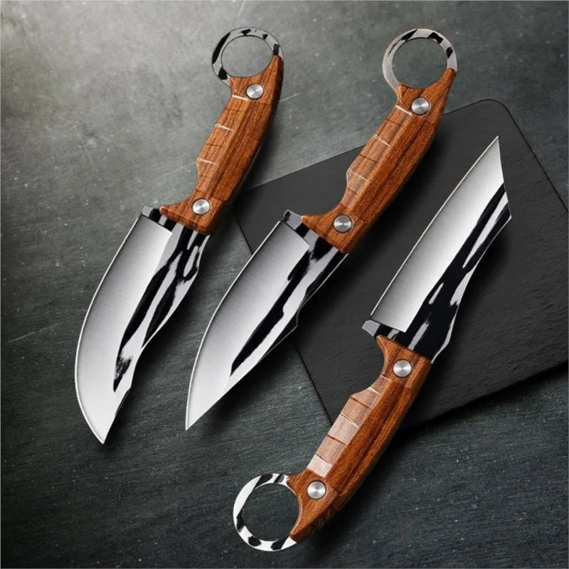 3-Piece Hand Forged Kitchen Knife Set – Chef, Paring & Boning Kitchen Knife Set Axl