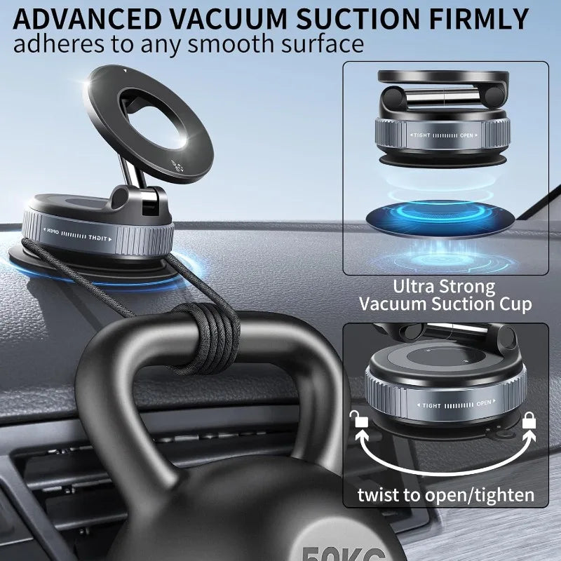 MagSafe Car Phone Mount – 360° Rotation Vacuum Suction Cup Car Phone Mount Axl