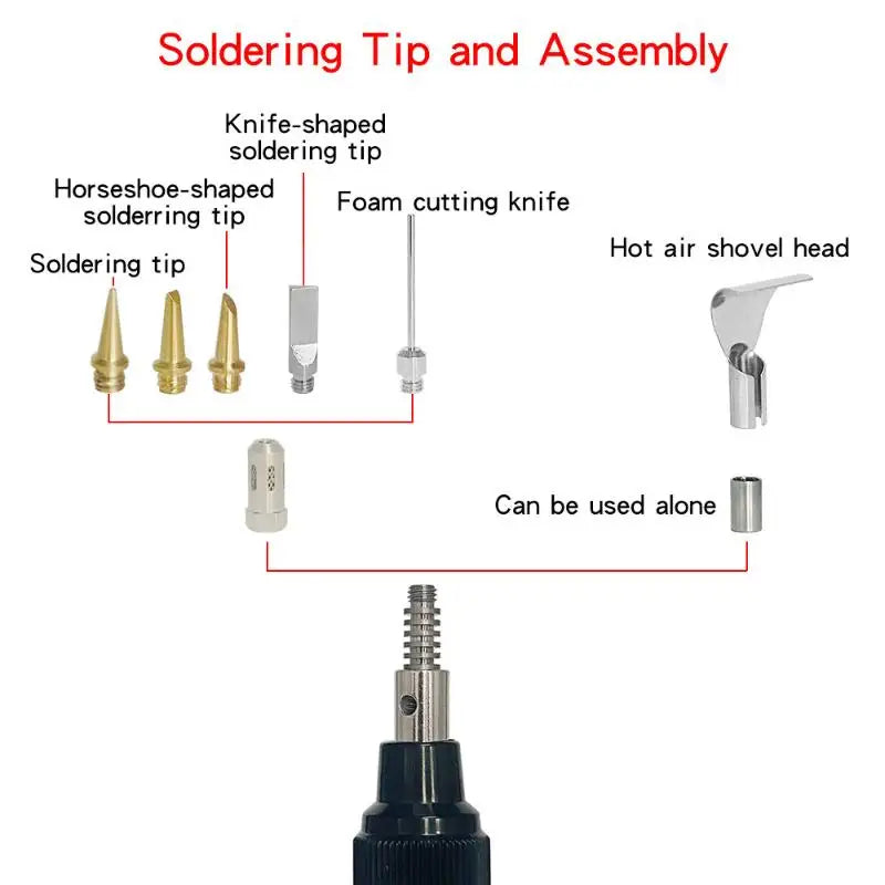 7-Piece Butane Gas Soldering Iron Tips – HS-1115K Compatible Soldering Iron Tips Axl