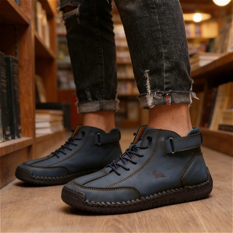 ZULIWAGN Men's Vintage Leather Lace-Up Casual Shoes | Non-Slip Men's Casual Shoes Axl