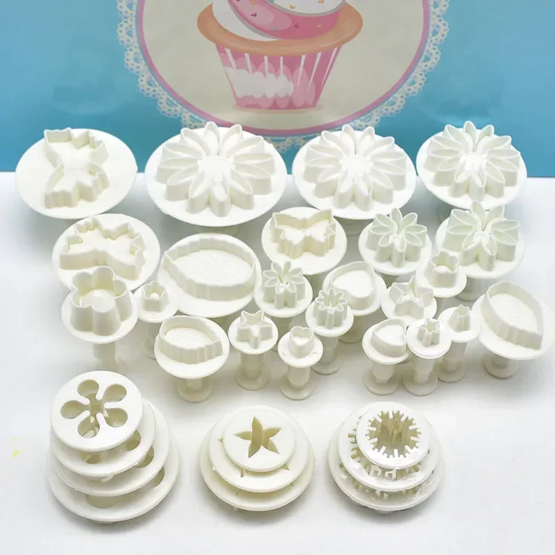 33-Piece Fondant Plunger Cutter Set – Cake Decorating Kit Fondant Cutter Set Axl