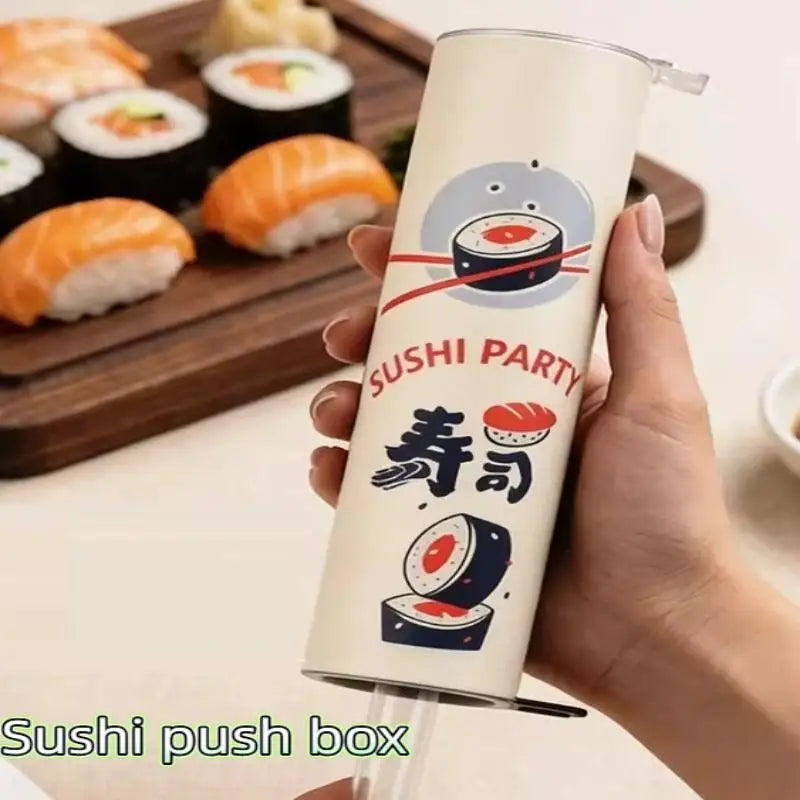 3-Pack Sushi Push Box with Sauce Straw | Bento Paper Mold Sushi Push Box Axl