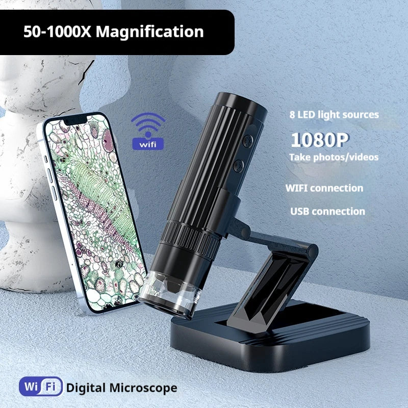 WiFi Digital Microscope 1000X – HD Wireless Skin & Surface Viewer Digital Microscope Axl