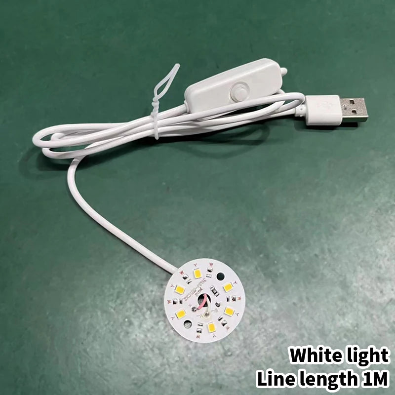 10cm Wood LED Light Base | Rotating Crystal Display Stand LED Display Stand Axl White light 1M USB Type-C