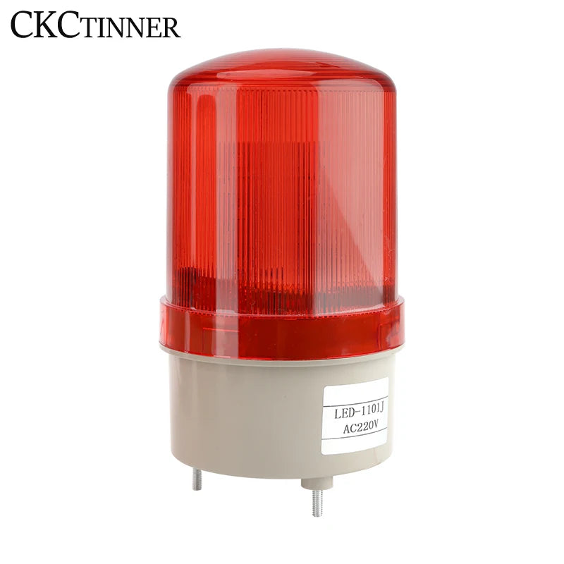 LED Strobe Warning Light & Buzzer 12V 24V 220V – LED-1101J Industrial Warning Light Axl
