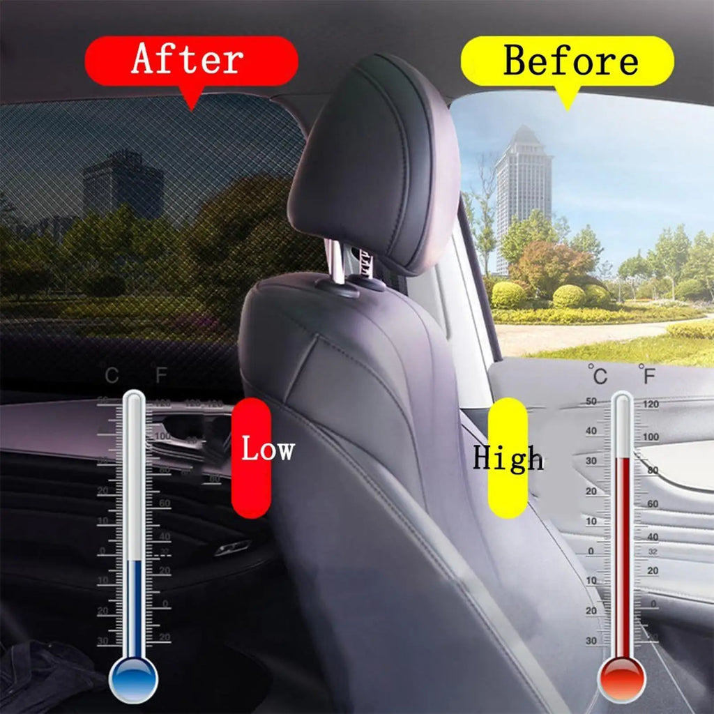2-Pack Car Side Window Sunshade – UV Mesh Curtain Car Window Sunshade Axl