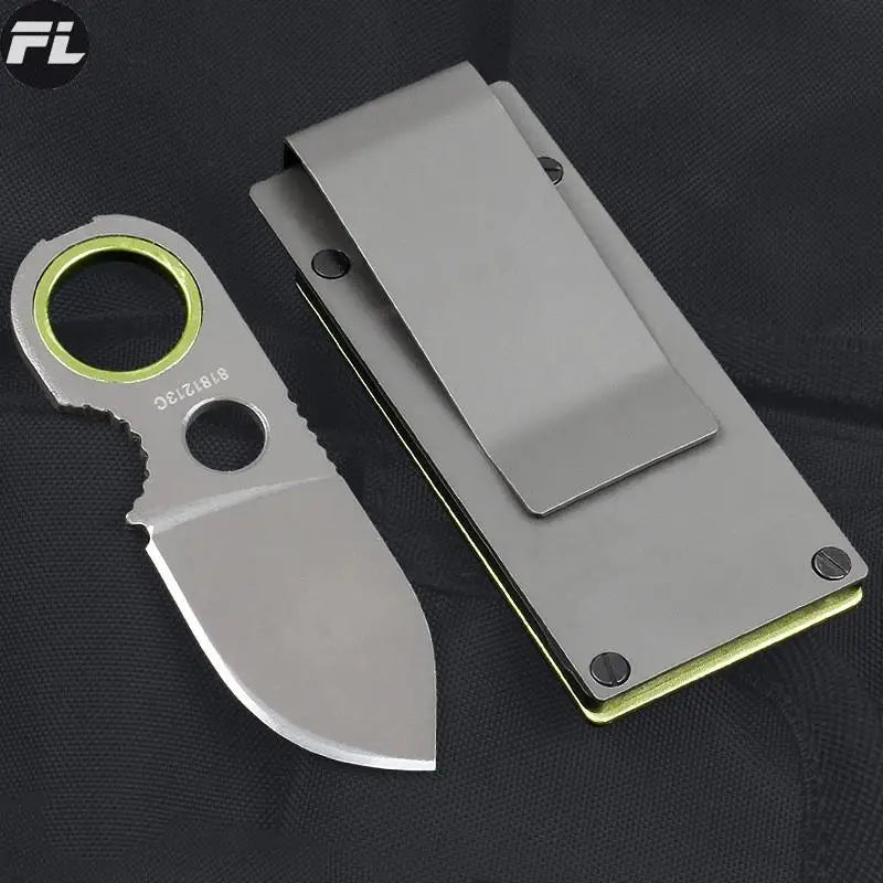 Mini Fixed Blade EDC Pocket Knife – Keychain Card Knife Fixed Blade Knife Axl