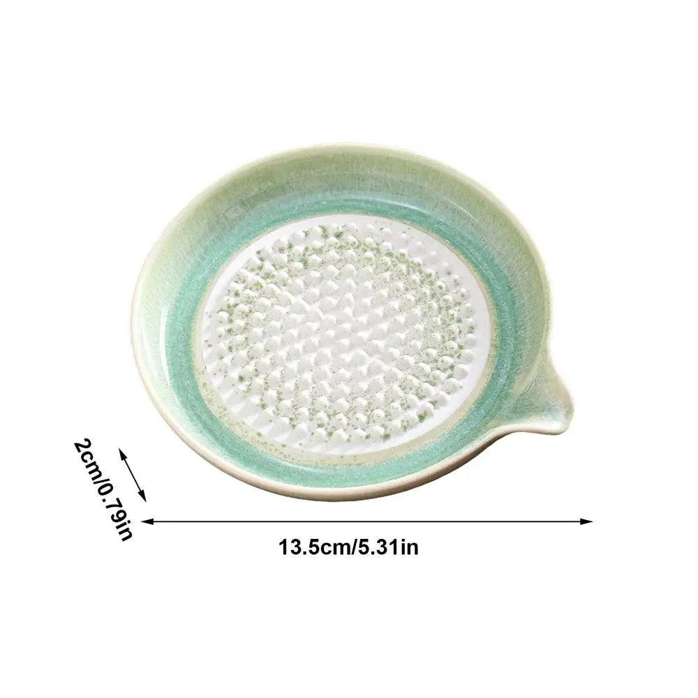 Handmade Ceramic Garlic Grater Plate – Gradient Glaze Kitchen Dish Ceramic Grater Plate Axl Green