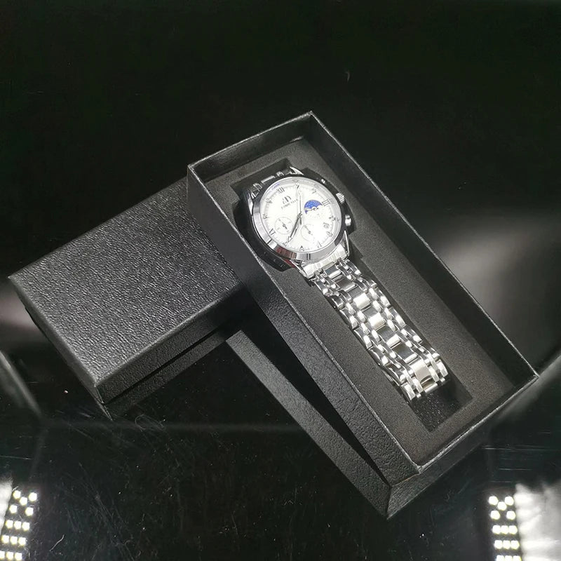 Black Rectangle Watch Box – Travel Gift Case with Sponge Insert Watch Gift Box Axl