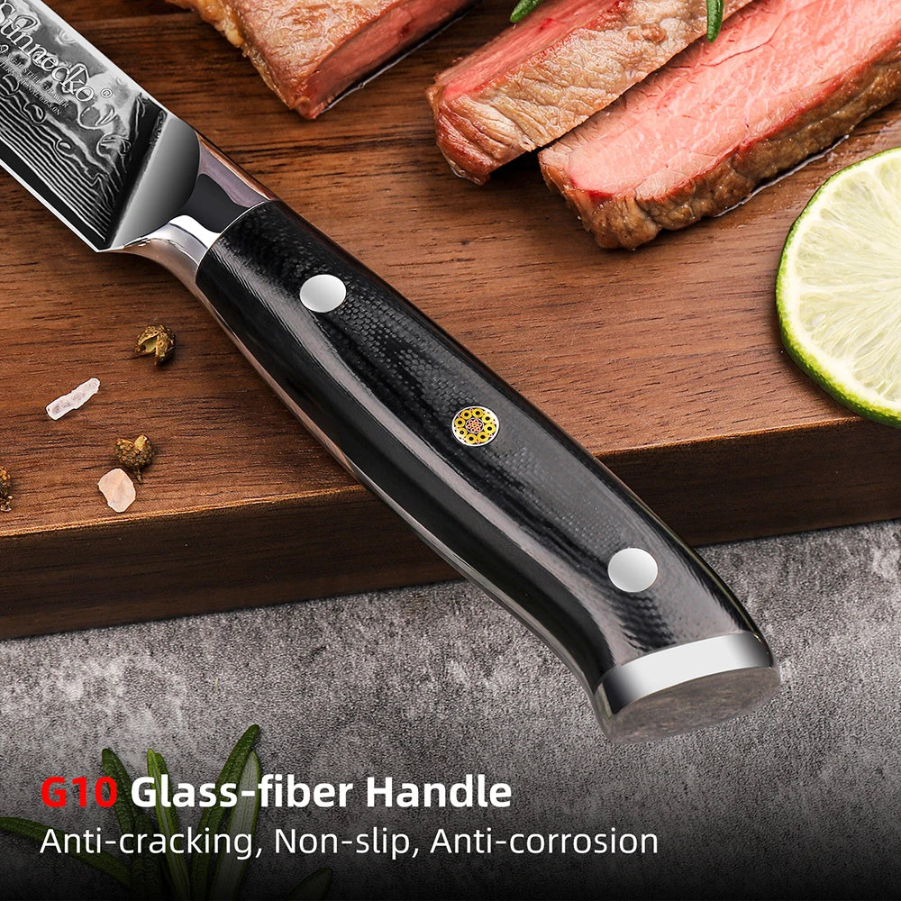 Sunnecko Damascus Steel Steak Knife Set 1–8 PCS | VG10 Core Damascus Steak Knife Set Axl