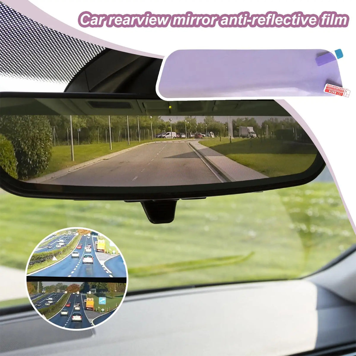 Car Rearview Mirror Anti-Glare Anti-Fog PET Film + Tool Mirror Protective Film Axl