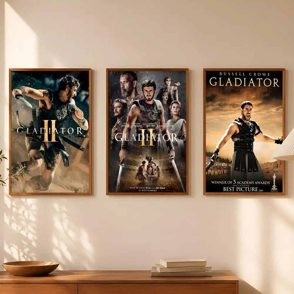 Gladiator Movie Poster Self-Stick HD PVC Waterproof Wall Art Movie Wall Poster Axl