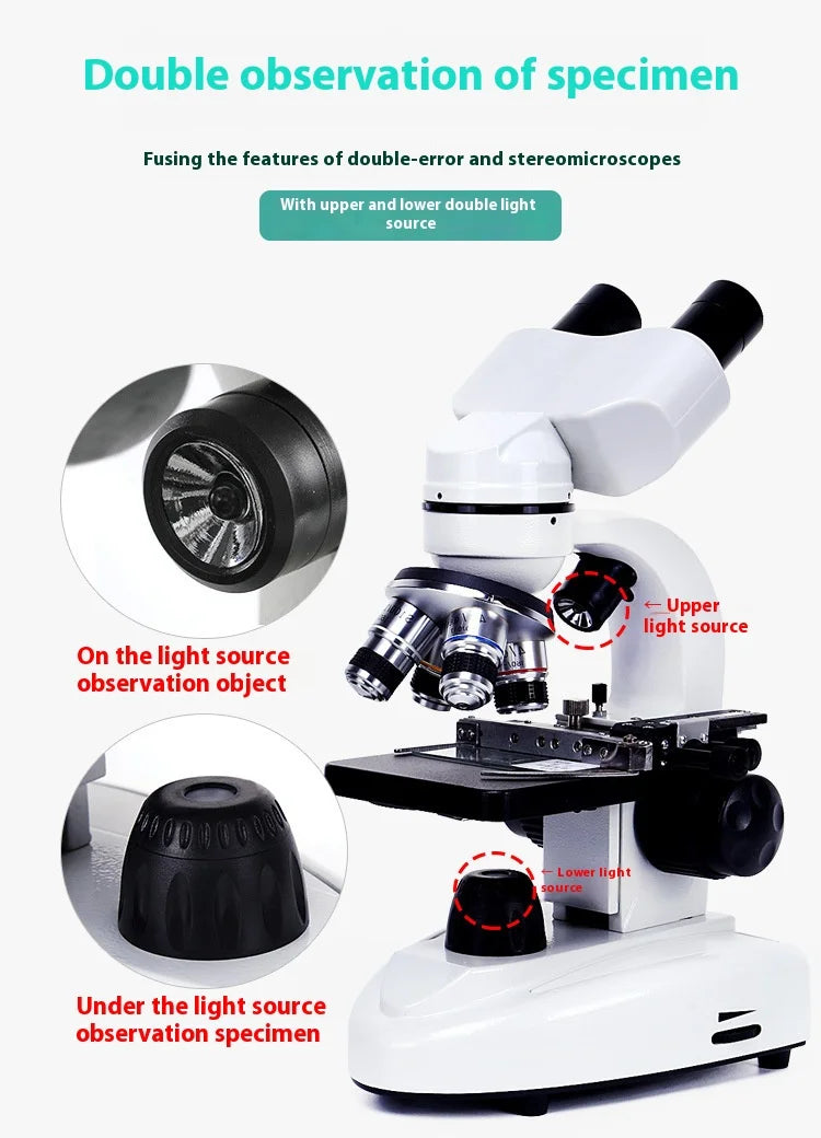 Binocular Biological Microscope 40X–640X | Teaching & Lab Biological Microscope Axl