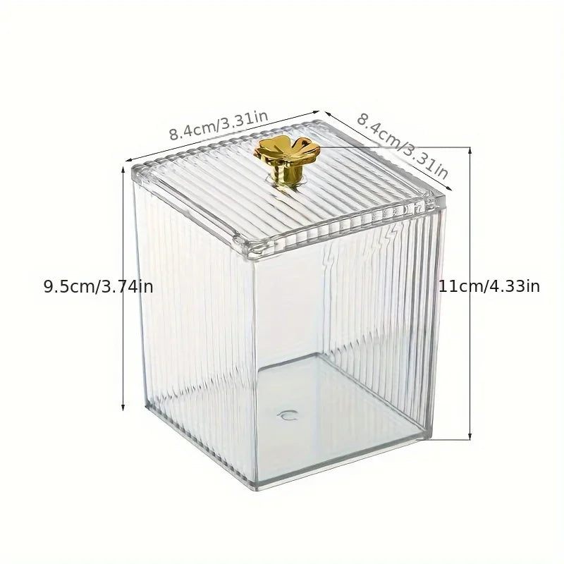 Acrylic Cotton Swab Storage Jar – Clear Canister with Lid Bathroom Storage Jar Axl