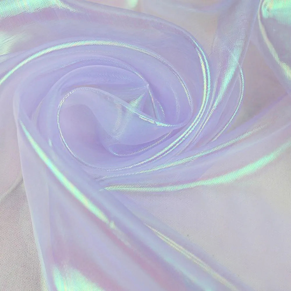 Laser Organza Tulle Fabric – Shiny Voile for Wedding & Stage Organza Tulle Fabric Axl Light Purple L