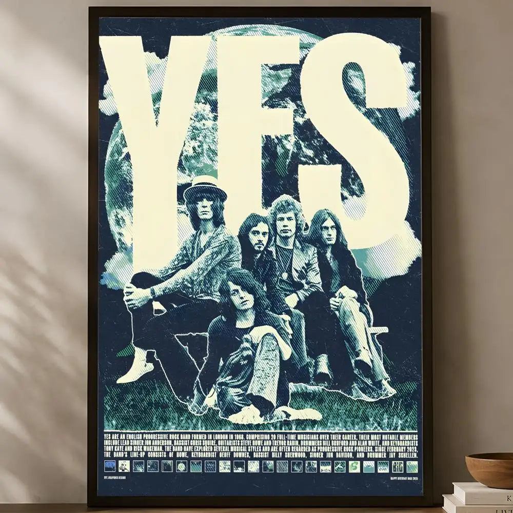 Yes Band Self-Stick HD PVC Wall Art Poster – Waterproof Decor Wall Art Poster Axl White05 15X20cmNoframe