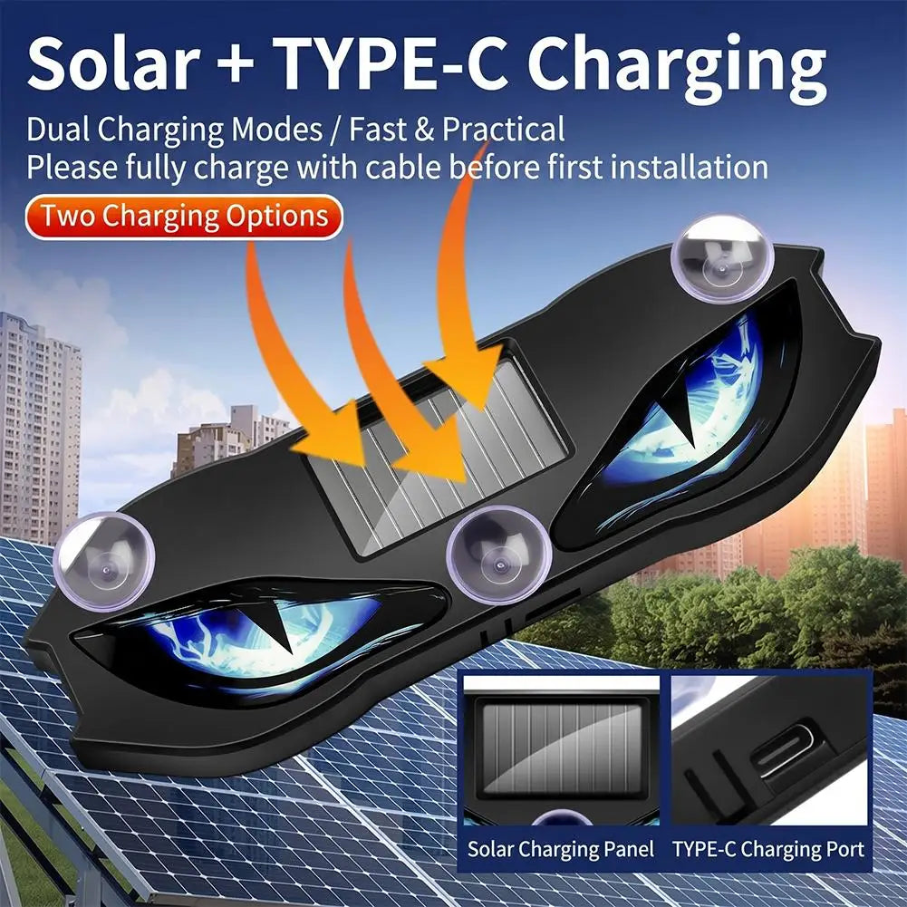 Solar Devil Eye Car Strobe Light | Dynamic Flame Atmosphere Lamp Car Atmosphere Light Axl