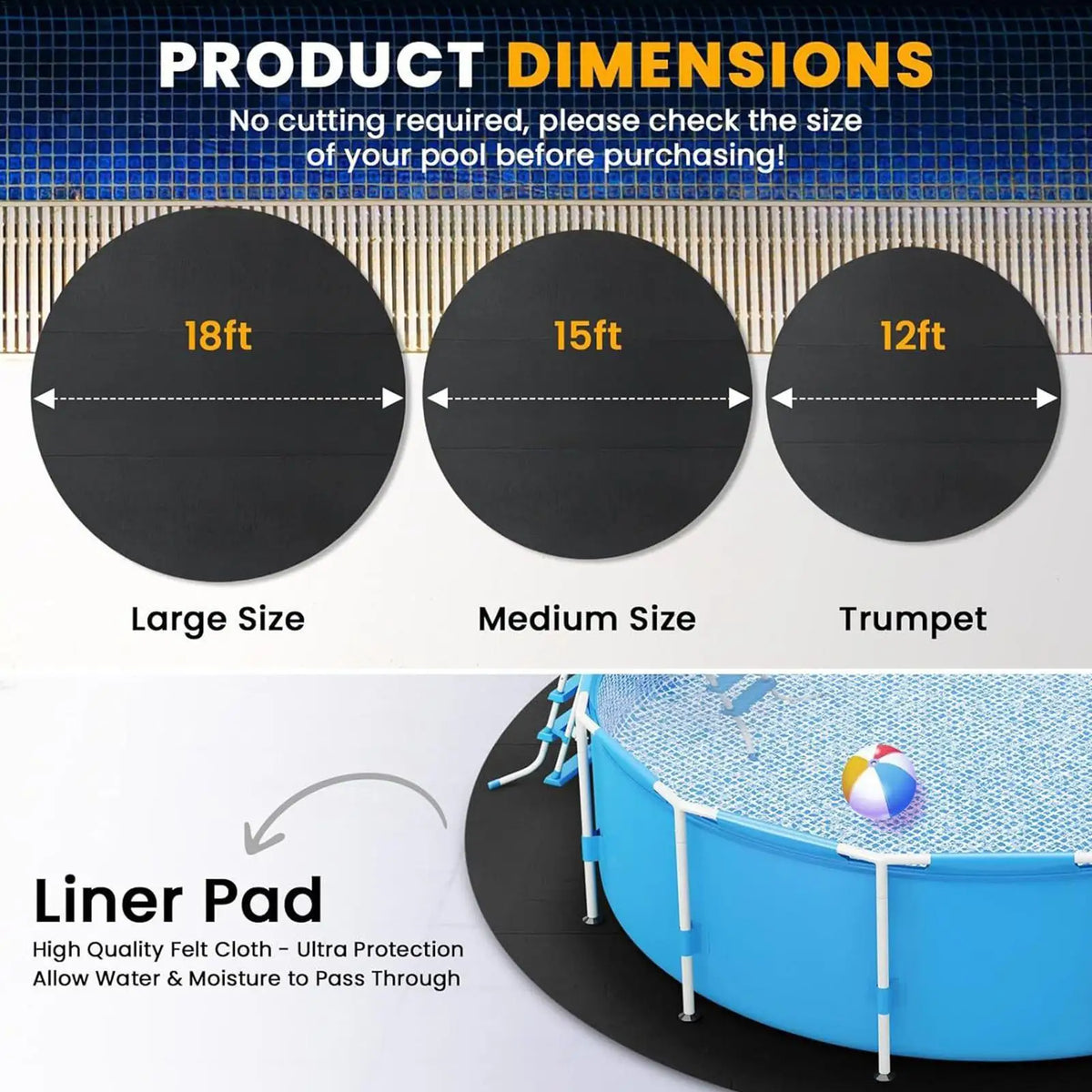Heavy Duty Pool Liner Pad – Ground Protection Mat for Pools Pool Liner Pad Axl