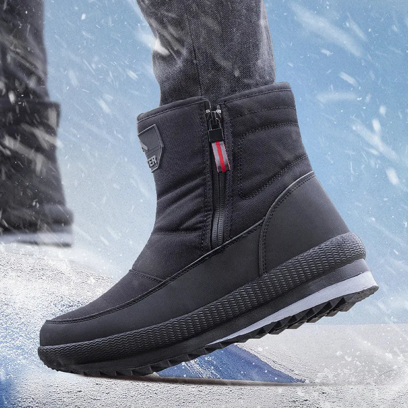 Men's Waterproof Snow Boots – Plush Lined Non-Slip Ankle Boot Men's Snow Boots Axl