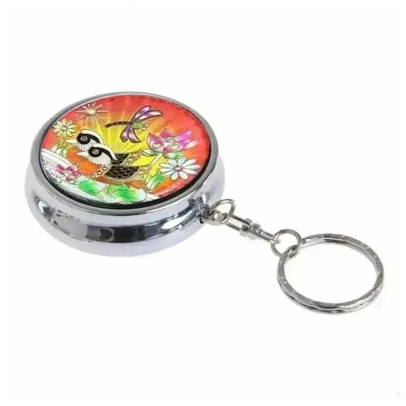 Portable Pocket Ashtray with Keychain – Round Zinc Alloy Pocket Ashtray Axl