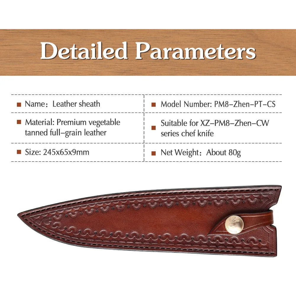 XINZUO Full-Grain Leather Knife Sheath | Chef & Utility Cover Leather Knife Sheath Axl Leather sheath 04 China Mainland