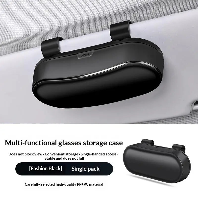 Car Sun Visor Glasses Holder – Eyeglass Case Storage Box Car Visor Organizer Axl Black