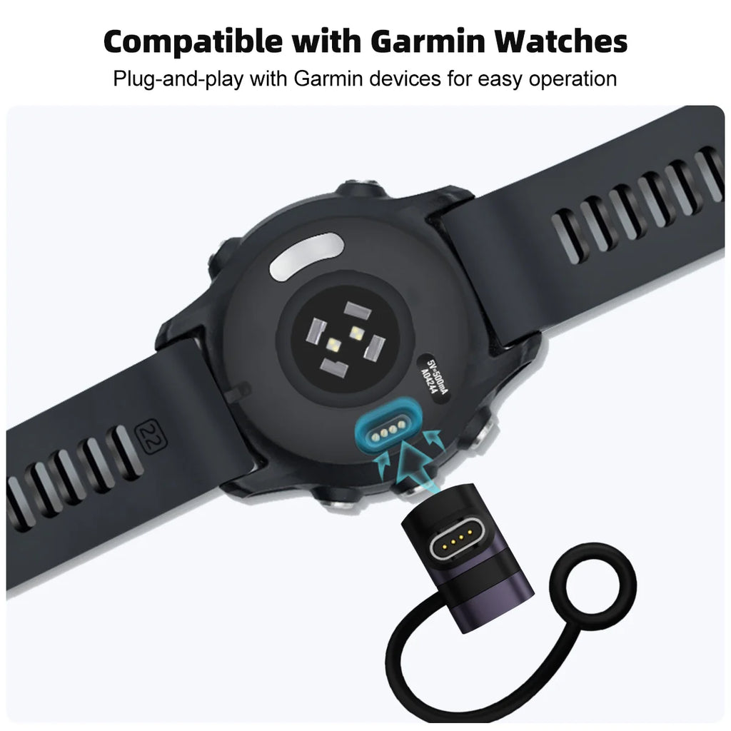 USB-C Charger Adapter for Garmin Fenix 7/6/5 & Forerunner Smartwatch Charger Adapter Axl