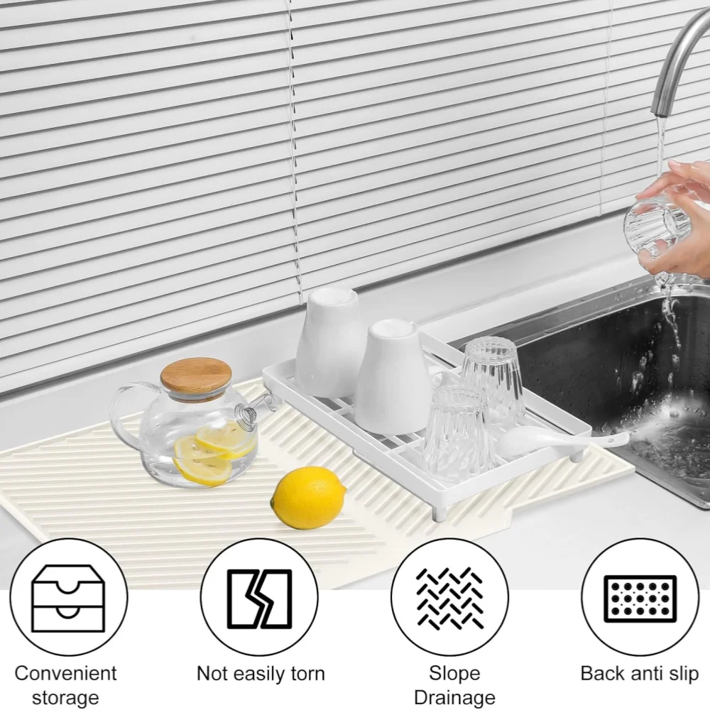 Silicone Dish Drying Mat – Non-Slip, Collapsible & Heat Resistant Dish Drying Mat Axl