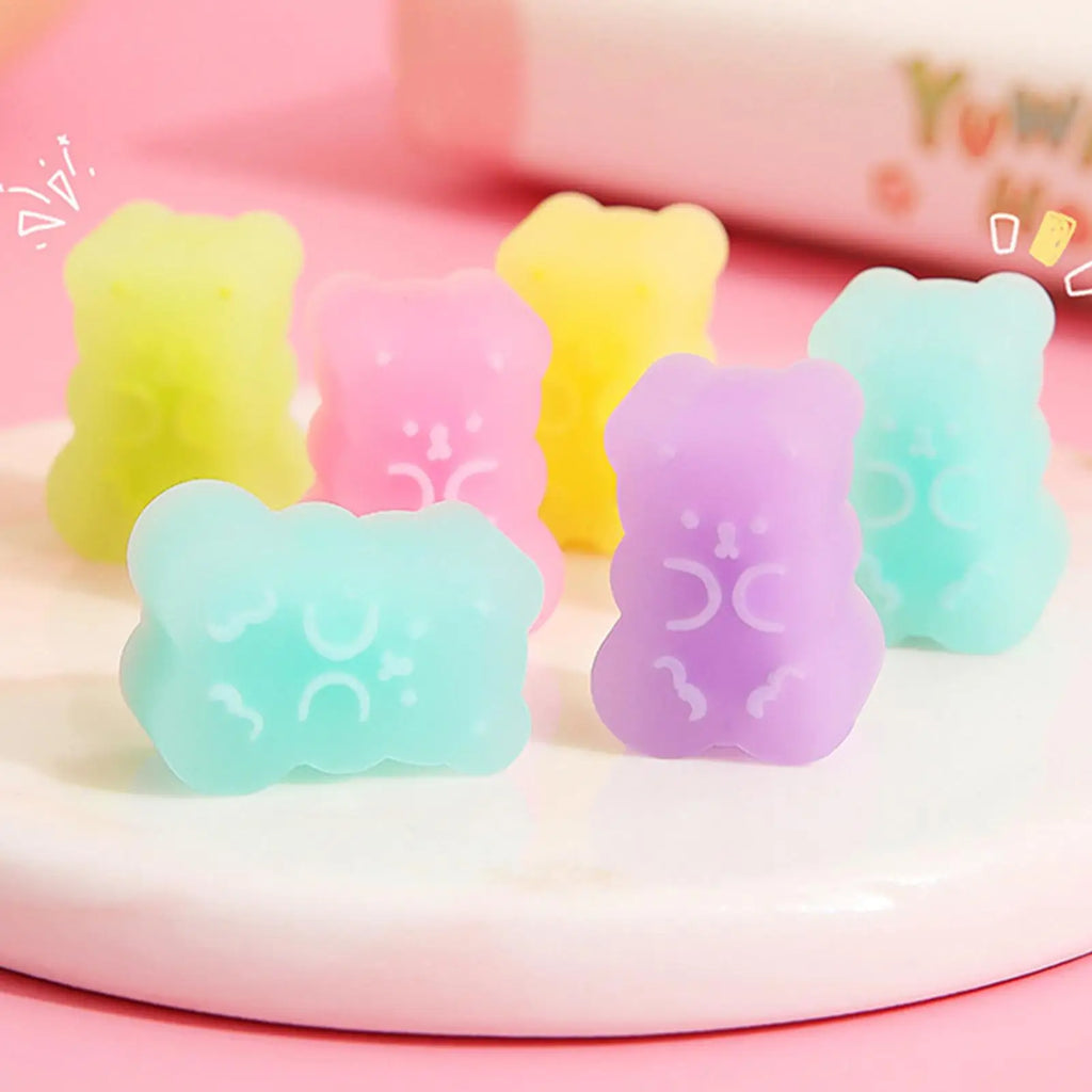 5-Pack Cute Bear Rubber Erasers for Kids – Jelly Color Fun Novelty Erasers Axl