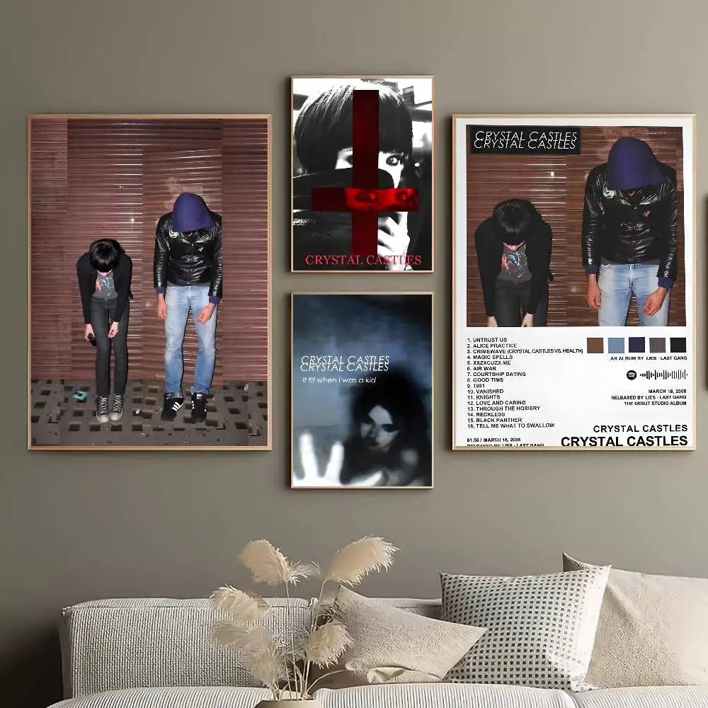 Crystal Castles Band Poster – HD Self-Adhesive Waterproof Wall Art Wall Art Poster Axl