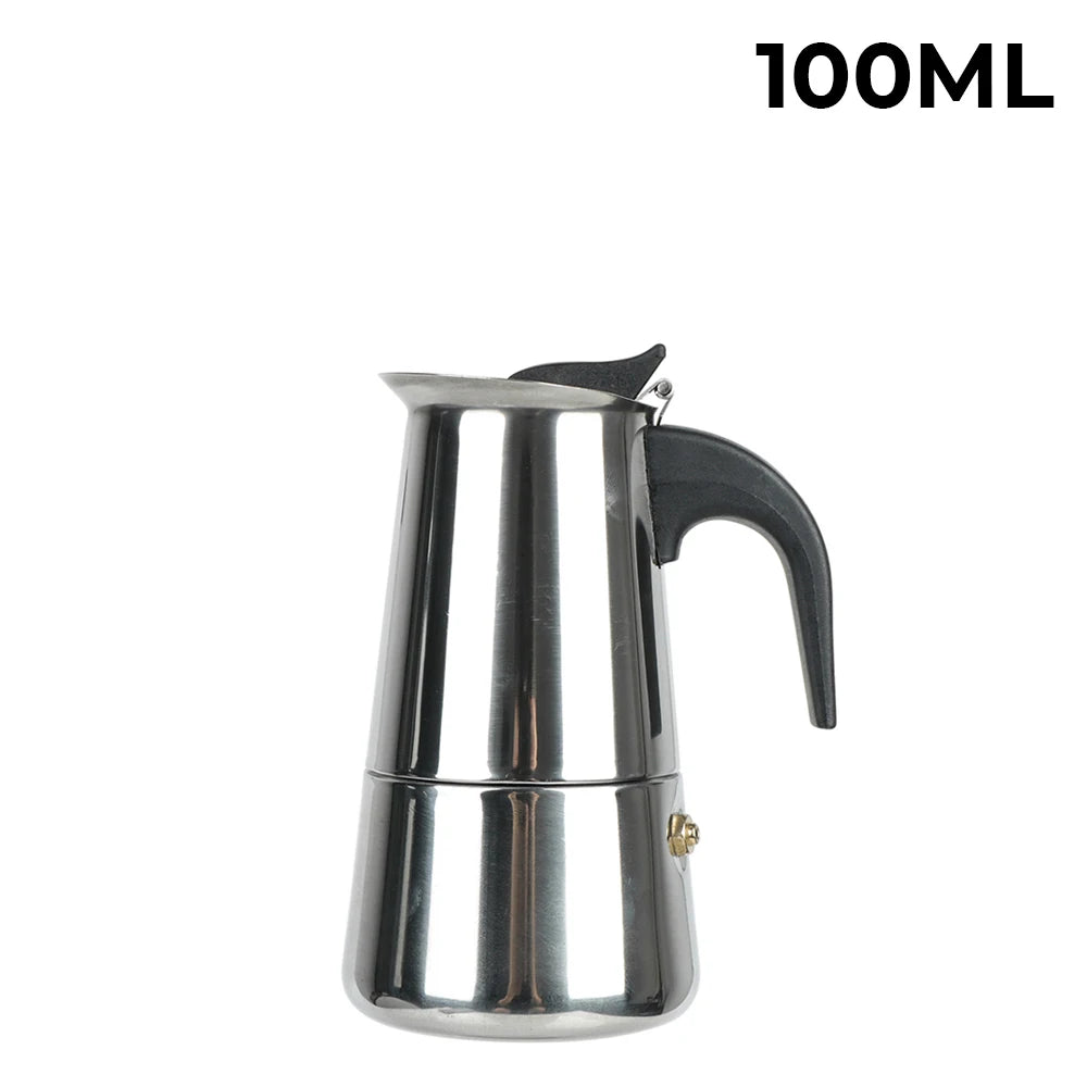 Stainless Steel Moka Pot – Stovetop Espresso Maker 2–9 Cup Stovetop Moka Pot Axl 100ml