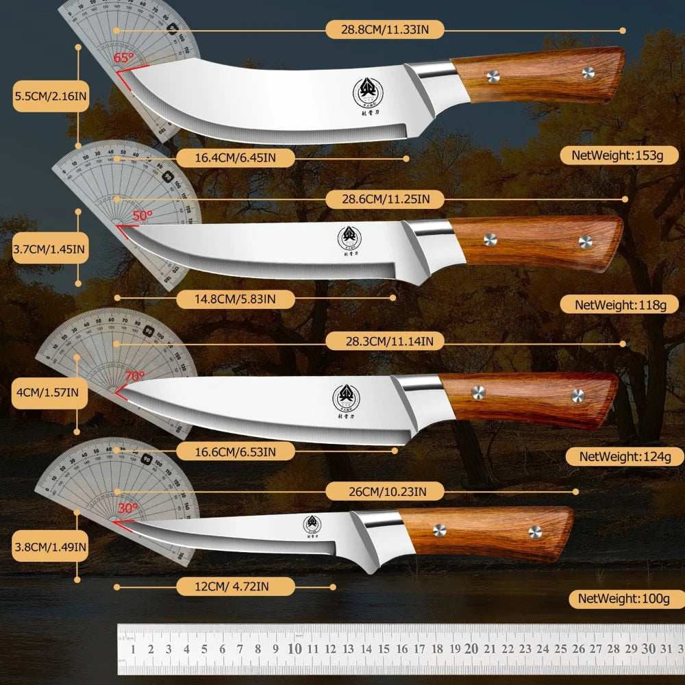 PLYS Ultra-Sharp Stainless Steel Boning & Steak Knife Kitchen Knife Axl 4pcs