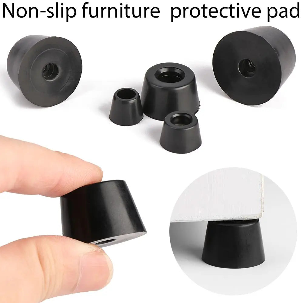10-Pack Tapered Rubber Furniture Feet – Non-Slip Floor Pads Furniture Feet Pads Axl