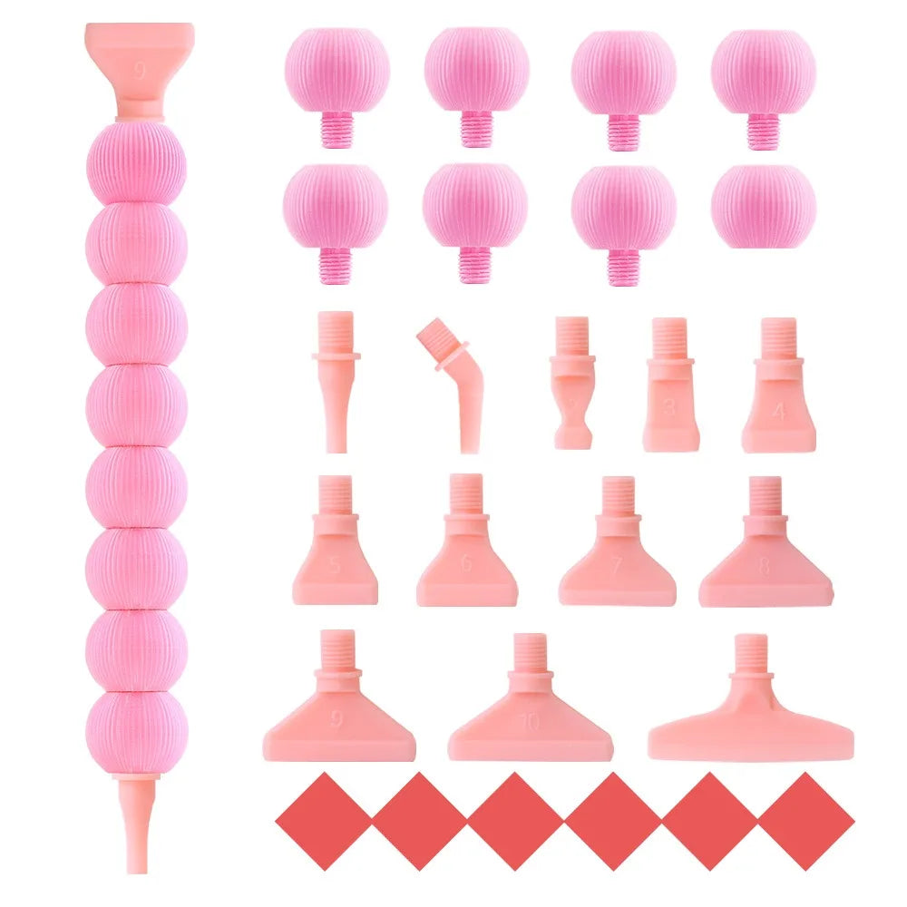 5D Diamond Painting Pen Kit – 12 Pen Tips & Clay Included Diamond Painting Tool Axl Pink-12Tips