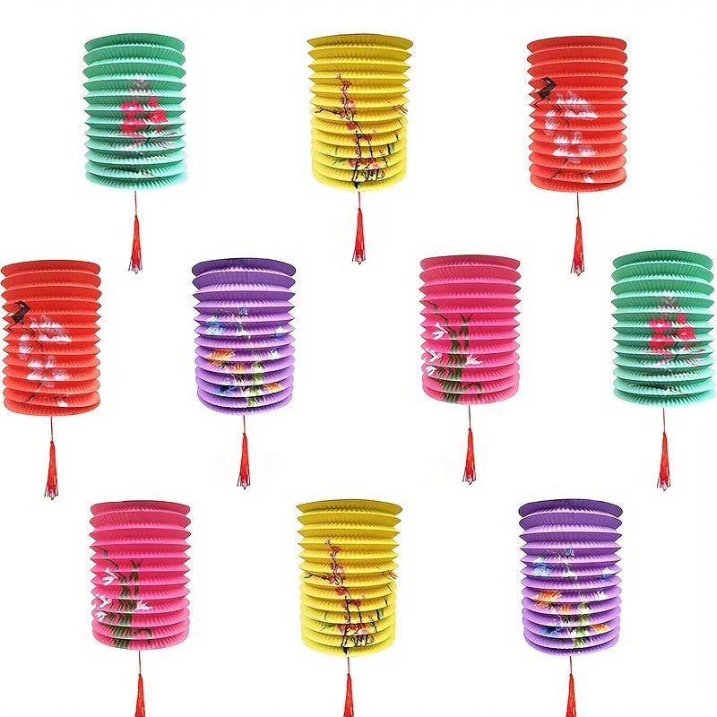 10-Pack Colorful Floral Paper Lanterns – Party & Home Decor Hanging Paper Lanterns Axl