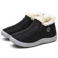 HAJINK Men's Fur-Lined Winter Ankle Boots – Slip-On Snow Boots Men's Winter Boots Axl Black 40