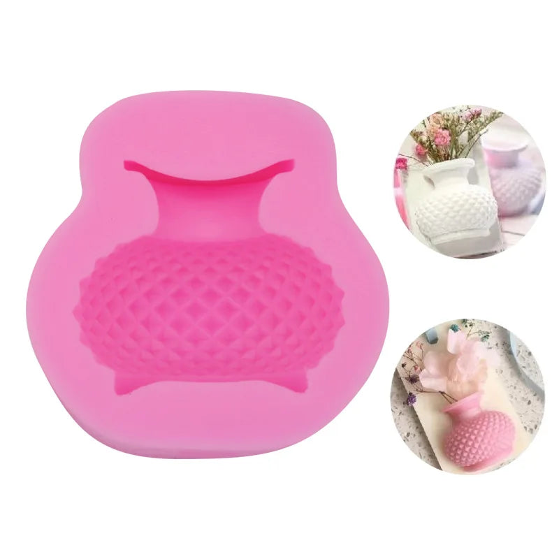 Flower Vase 3D Silicone Mold – Fondant, Chocolate & Soap Silicone Baking Mold Axl