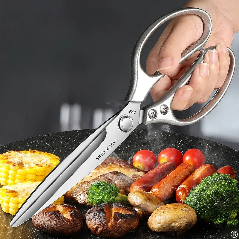 Stainless Steel Kitchen Scissors – BBQ, Bone & Food Cutting Kitchen Scissors Axl