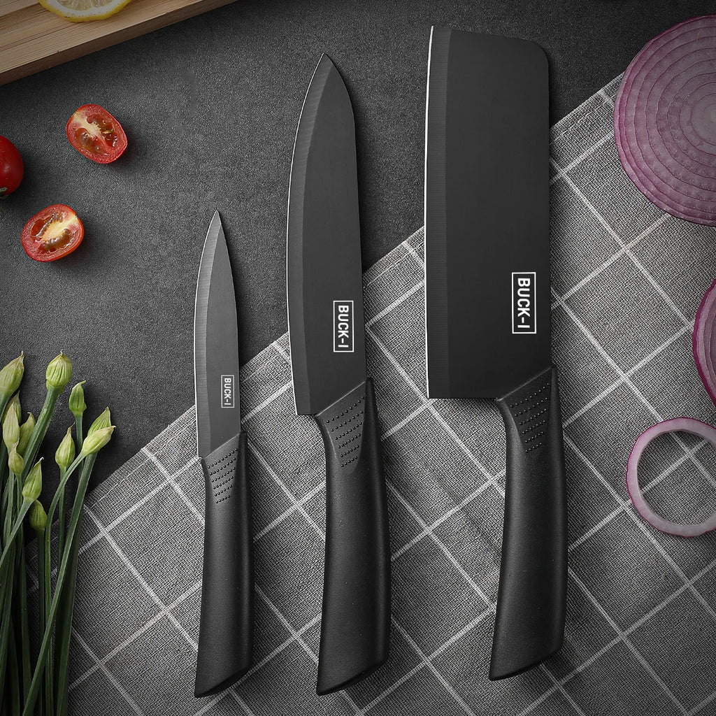 SHENJIU Kitchen Knife Set with Block – Cleaver, Chef & Fruit Knife Kitchen Knife Set Axl