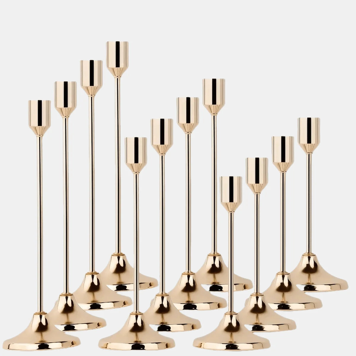 12 Elegant Metal Candle Holders – Wedding & Holiday Decor Metal Candle Holders Axl 12 Pink Golden