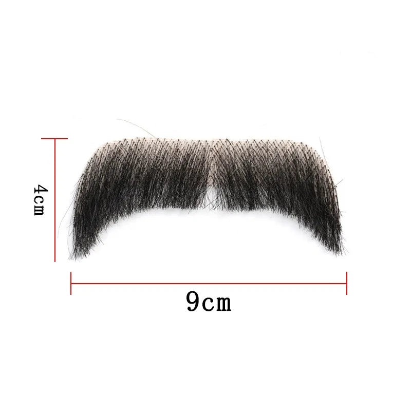 Human Hair Lace Fake Beard & Mustache – Cosplay & Stage Costume Facial Hair Axl